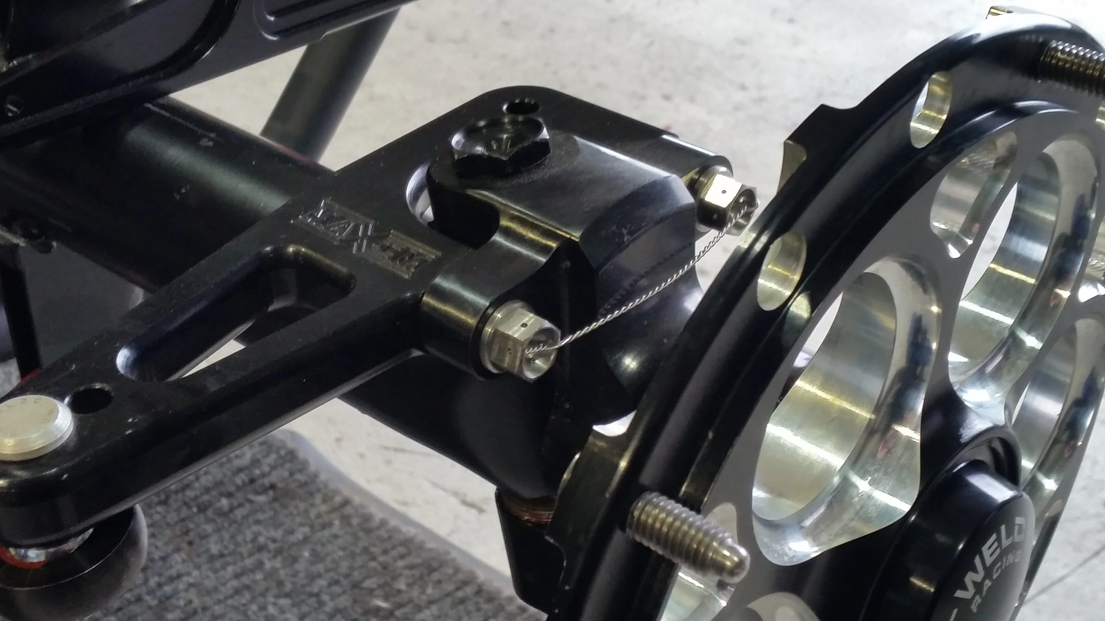 drilled RF steering arm bolts