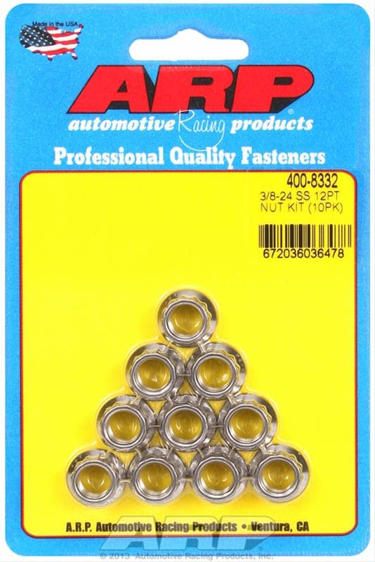 ARP 12-Point Nuts, 10 pack (5/16" · Stainless · Standard)