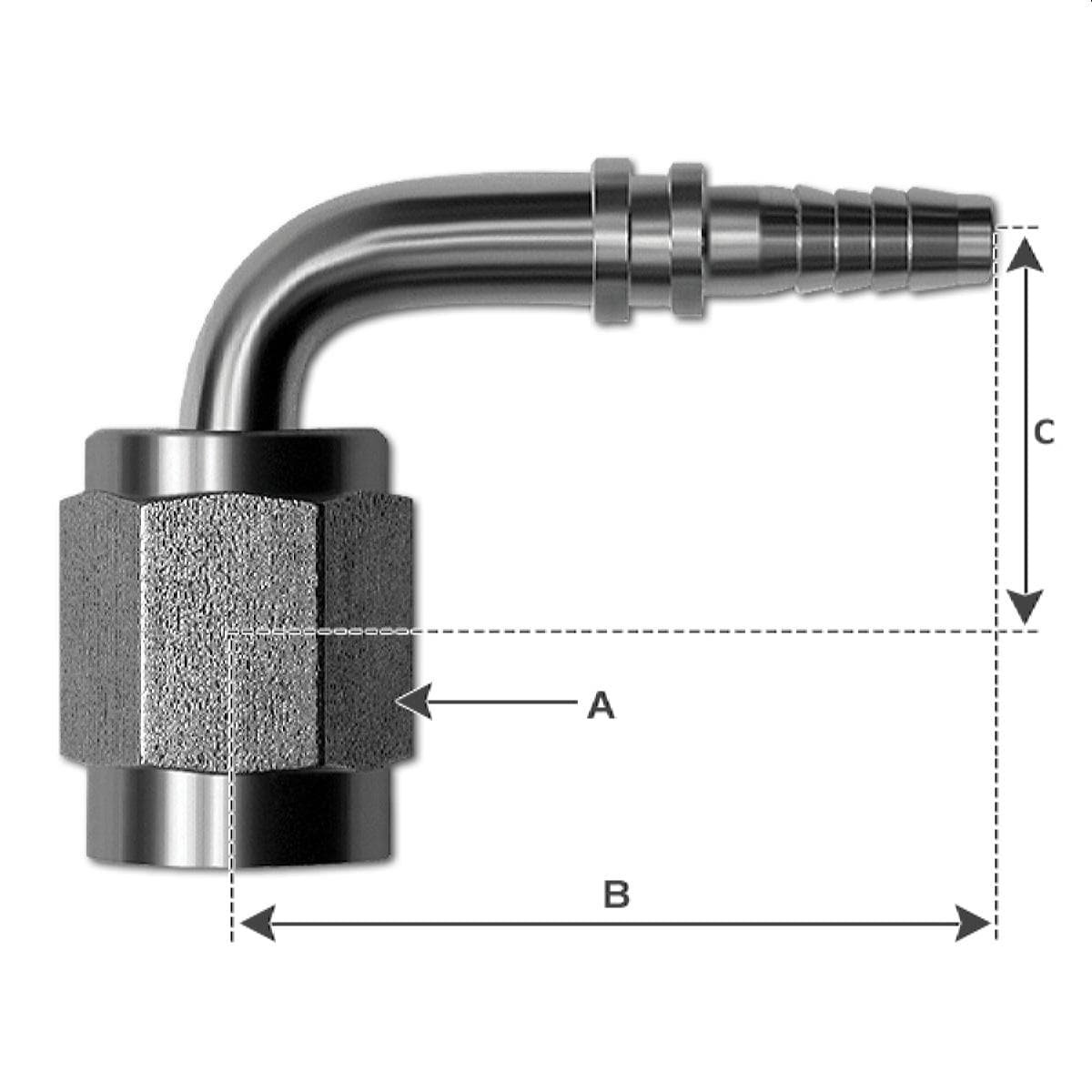 Smooth Bore Crimp Fitting -04 -03 1/2" - SB-04-03-H7