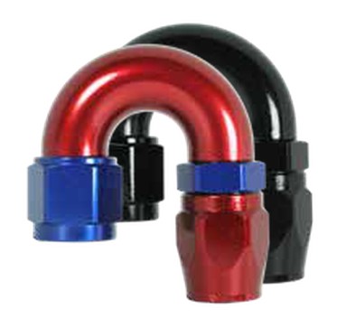 100 Series 180° Hose Ends -6 Red/Blue