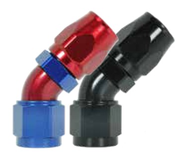 100 Series 45° Hose Ends -6 Black