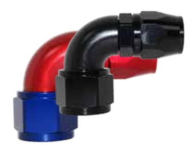 100 Series Stepped Size 90° Hose End -12 Black Hose: -10