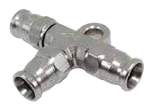 200 Series Hose End Tee with Bracket -3 Aluminium Black
