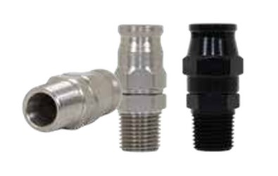 200 Series Male NPT Hose End -3 Black 1/8"NPT