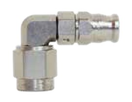 200 Series Steel 90° Stepped Hose End Nut: -4; Hose: -3