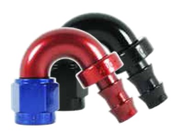 400 Series 150° Hose Ends -6 Red/Blue