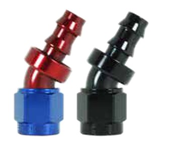 400 Series 30° Hose Ends -12 Red/Blue