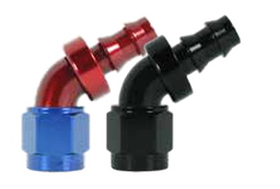 400 Series 60° Hose Ends -4 Red/Blue