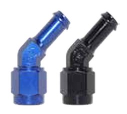 411 Series 45° Hose Ends -6 Blue Hose Size: 3/8"