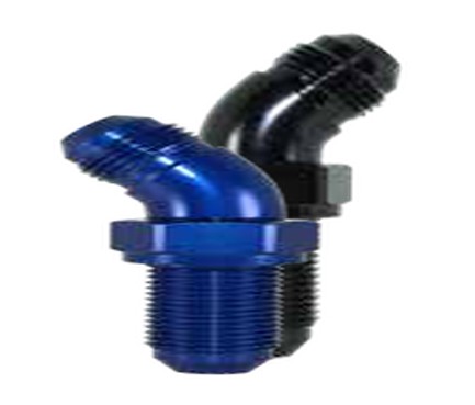 45° Bulkhead -8 Blue