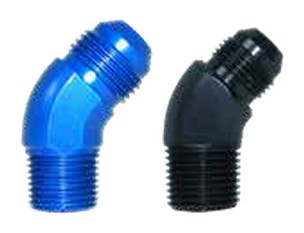 45° Male NPT Adapters -6 Blue NPT: 1/4"