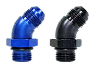 45° Male Port Adapters -6 Blue Port: -6