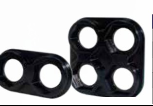 480 Series AC Bulkhead Plates Single Black