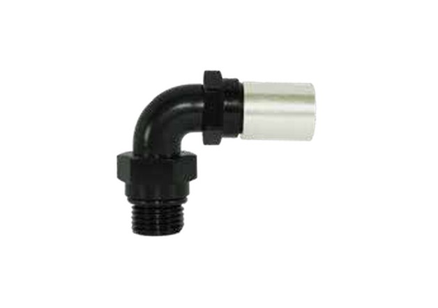 520 Series Crimp 90° Hose End to ORB Port Port: -8; Crimp: -6