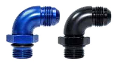 90° Male Port Adapters -4 Blue Port: -4