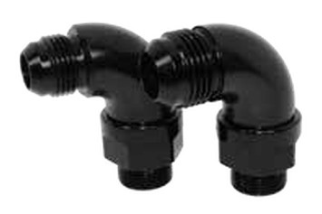 90° Oil Cooler Adapter -10 Black Metric: M22 x 1.50