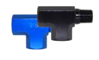 Tee - Male on Run Black NPT: 1/8"