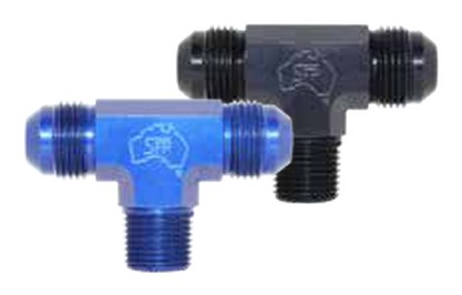 Tee W/Npt on Branch -6 Blue NPT: 1/4"