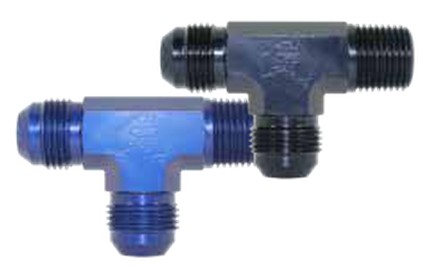 Tee W/Npt on Run -4 Blue NPT: 1/8"